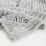 Personalised Grey Textured Fluffy Baby Blanket, thumbnail 4 of 8