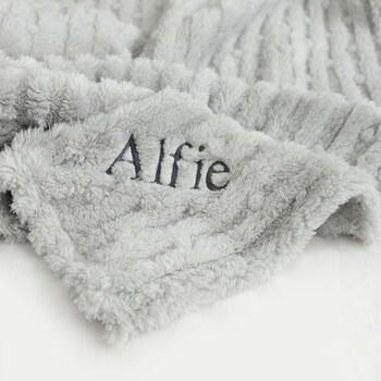 Personalised Grey Textured Fluffy Baby Blanket, 4 of 8
