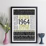 Personalised 60th Birthday Print Gift Year Facts 1964, thumbnail 6 of 12