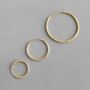 Gold Colour Sterling Silver Sleeper Fastening Hoop Earrings, thumbnail 1 of 5
