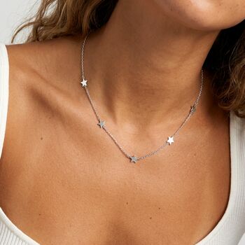 Gold Or Silver Solid Star Charm Necklace, 3 of 8
