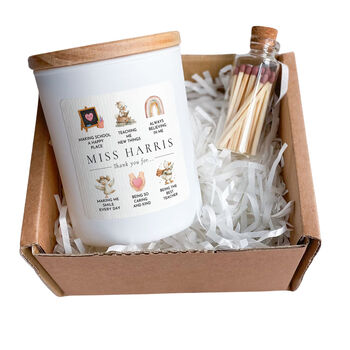 Personalised Teacher Thank You Candle Keepsake Gift, 7 of 10