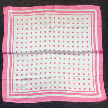 Pink And White Polka Dot Silky Scarf, 4 of 4