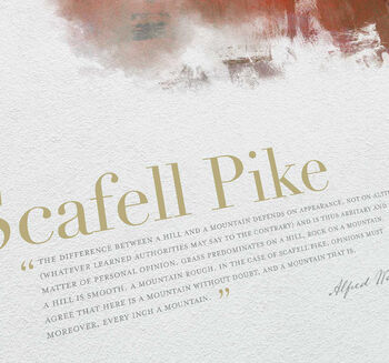 Scafell Pike In Wainwright's Words Lake District Poster, 2 of 4