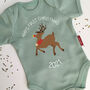 Personalised Reindeer First Christmas Babygrow, thumbnail 1 of 5