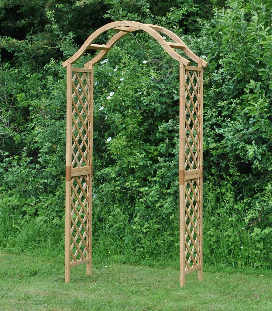 Elegant Curved Wooden Garden Arch By Garden Selections ...