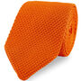 100% Polyester Diamond End Knitted Tie Orange, thumbnail 1 of 2