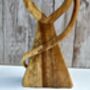 Hand Carved Wooden Lovers With Heart Teak Ornament Figurine Sculpture, thumbnail 6 of 9