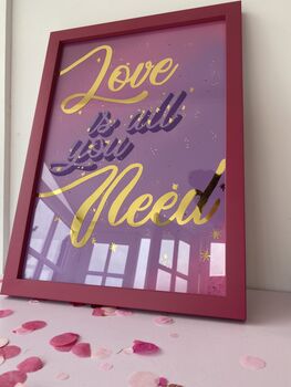 'Love Is All You Need' Framed Typographic Art, 4 of 4
