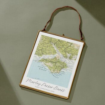 Personalised Vintage Map Picture With Hand Stitched Star, 3 of 6