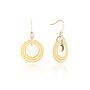 White And Yellow Stripey Circular Earrings, thumbnail 1 of 6