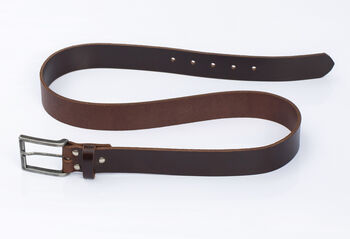 Handmade Belt Men's English Leather Belt Brown 35mm Wide, 7 of 10