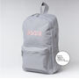 Grey Personalised Name Initials Unisex Kids Backpack, thumbnail 8 of 9
