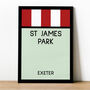 St James Park Monopoly Exeter Football Print, thumbnail 1 of 2