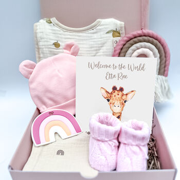 Rainbow Baby Girl Set With Personalised Card, 5 of 7