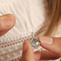 Sterling Silver Square Shaped Gemstone Necklace, thumbnail 3 of 6