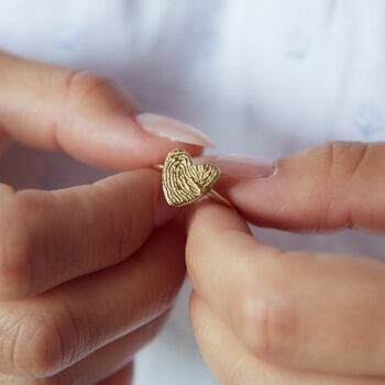 Personalised Heart Fingerprint Ring, 3 of 10