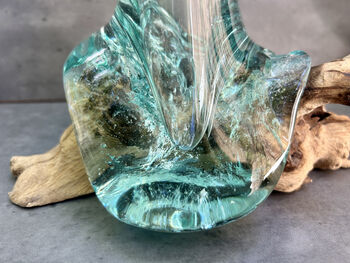 Medium 30cm Molten Glass On Root Vase – Fluted Display, 5 of 12