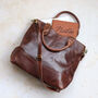 Classic Leather Tote Bag, Brown, thumbnail 4 of 7