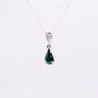 Emerald Green Rhinestone Drop Pendant Necklace, thumbnail 2 of 4