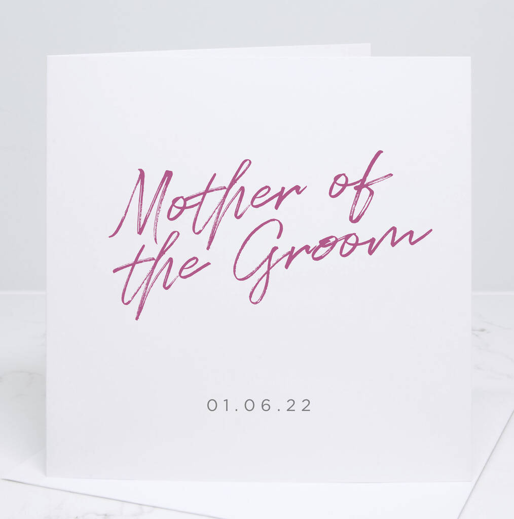 Mother Of The Groom Personalised Wedding Card, 1 of 3