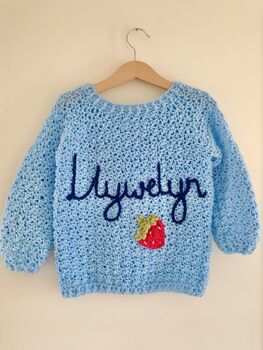 Personalised Baby/ Childrens Strawberry Cardigan, 5 of 7