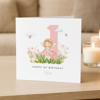1st Birthday Fairy Card Personalised For Girl, 2 of 6