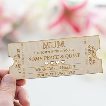 Personalised Mother's Day Treat Ticket, 5 of 5