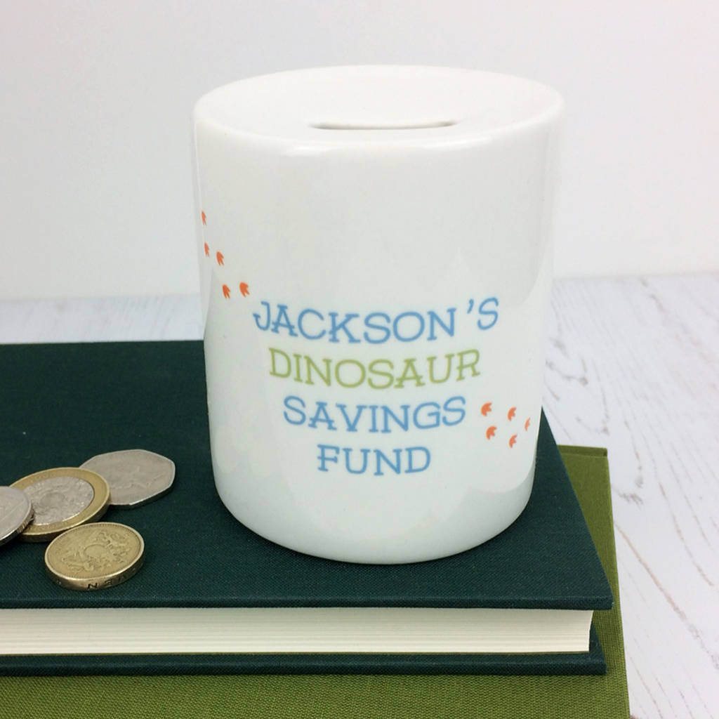 Personalised Dinosaur Moneybox By Wink Design