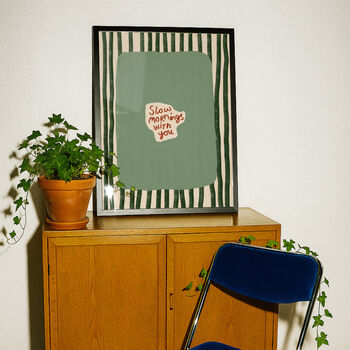 Slow Mornings With You Striped Print, 5 of 8