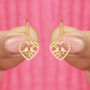 Gold Plated Laser Cut Love Birds Earrings, thumbnail 1 of 6