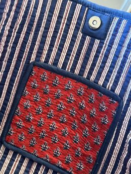 Tote Bag, Beach Bag, Block Print Indian Handbag, 7 of 12