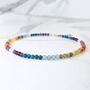 Good Vibes Rainbow Gemstone Beaded Necklace, 6mm, thumbnail 3 of 11