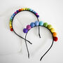 Rainbow Felt Ball Headband, thumbnail 1 of 5