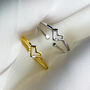 Sterling Silver Geometric Heart Adjustable Ring, thumbnail 1 of 5