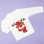 Personalised Reindeer Kids Christmas T Shirt / Top, thumbnail 3 of 3