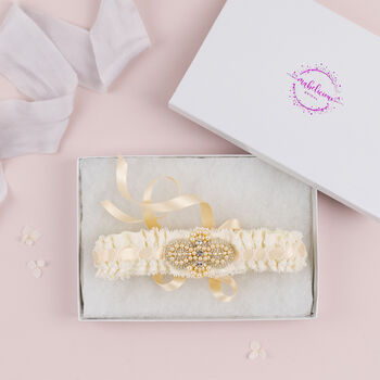 Hand Beaded 'Sophie' Bridal Garter, 2 of 8