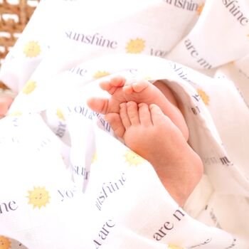 Muslin Swaddle Blanket Sunshine Newborn Baby Gift, 8 of 9