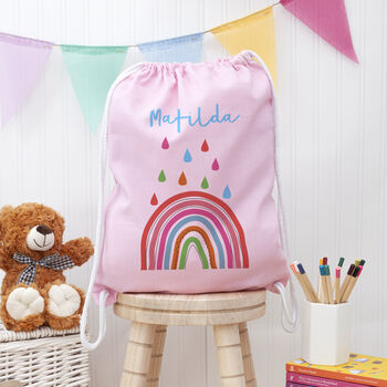 Personalised Children's Rainbow Pe Kit Bag, 2 of 12