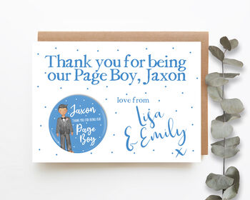 Personalised Page Boy Card And Badge, 5 of 5