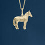 Horse Necklace In 18ct Gold Plated Sterling Silver, thumbnail 1 of 10