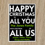 Personalised Family Christmas Card Names And Message, thumbnail 8 of 8