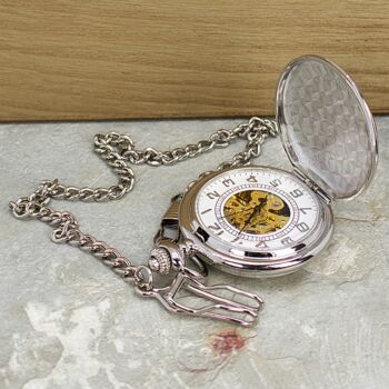 Personalised Silver Plated Heritage Pocket Watch, 6 of 7