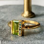 Gold Vermeil Peridot And Blue Diamond Ring, thumbnail 3 of 7