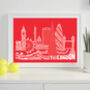 London Two Skyline Typography Print Personalised, thumbnail 7 of 8