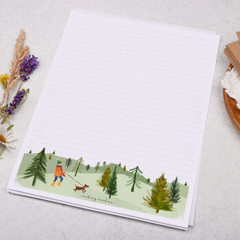 A4 Letter Writing Paper With Countryside Dog Walk, 3 of 4
