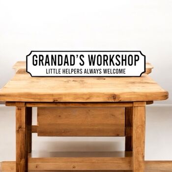 Grandad's Workshop And Little Helpers Hanging Sign, 4 of 4