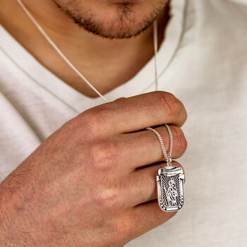 'Protectus' Dog Tag Saint Christopher Necklace, 8 of 12