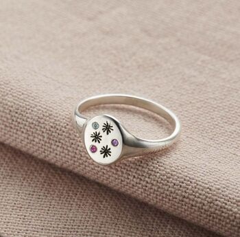 Love The Earth Oval Birthstone Signet Ring, 7 of 11