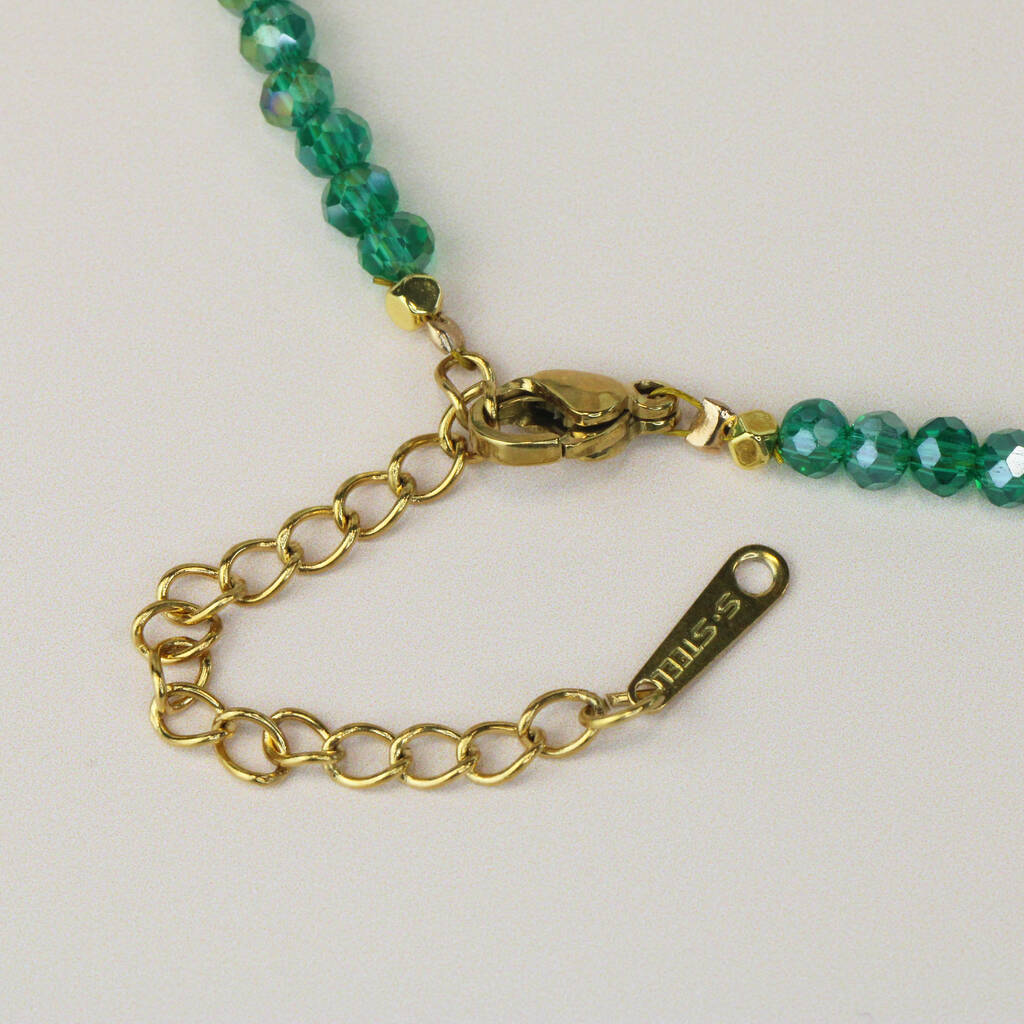 Sparkly Green Bead Necklace By GY Studios